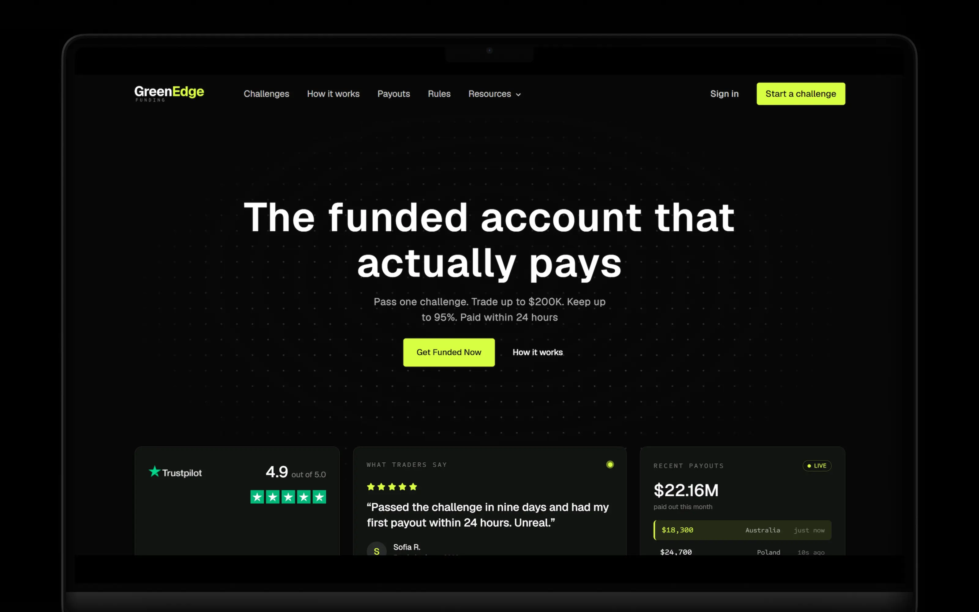 GreenEdge Funding website